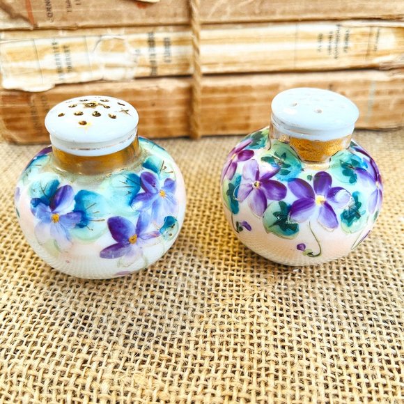 Antique Other - Antique hand painted salt & pepper shakers